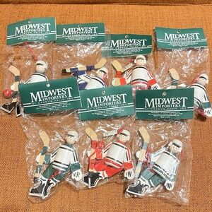 Vintage Hockey Christmas Ornament Midwest Importers‎ Of Cannon Falls Brand New